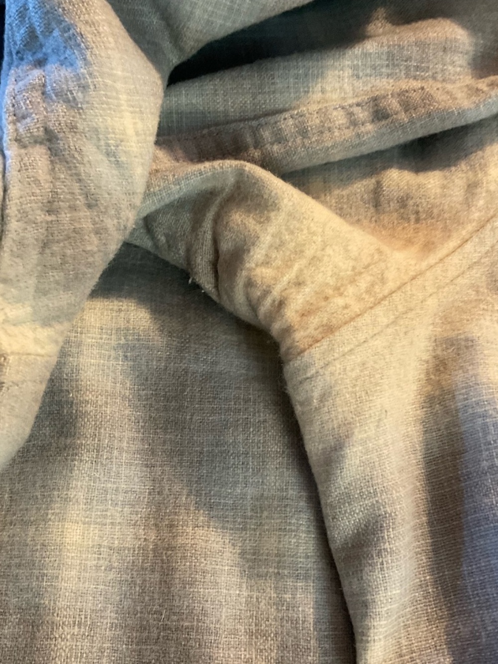 Pendleton-Board Shirt-100% Wool-Shadow Plaid Loop Collar Blue Cream-Size ( XL) - Picture 9 of 12